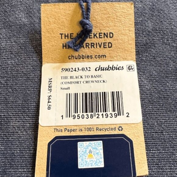 Chubbies Men's Black to Basic Crewneck Sweatshirt Charcoal Size Small NWT - Picture 11 of 15